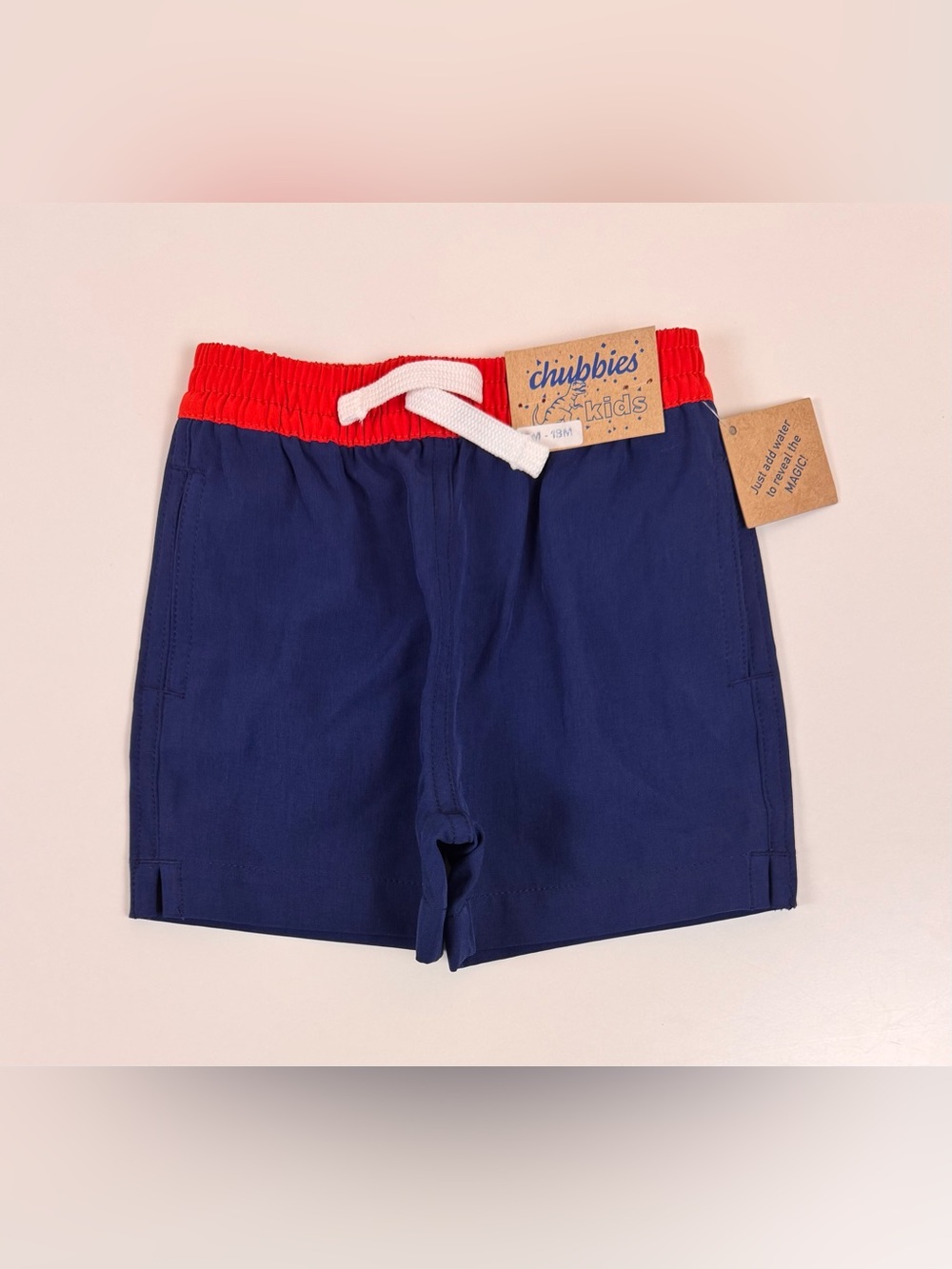 Chubbies Navy & Red Baby Swim Trunks